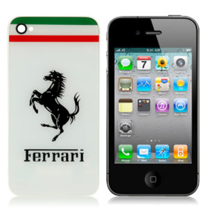 Ferrari Series Glass Replacement Back Cover for iPhone 4 (Άσπρο)