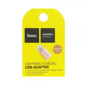 HOCO ADAPTER LIGHTNING TO MICRO USB rose gold