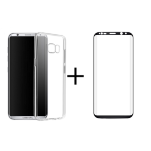 3D Glass protector + Case, Remax Crystal, for Samsung Galaxy S8 Plus, Black - 52303