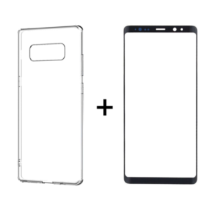 3D Glass protector + Case Remax Crystal, for Samsung Galaxy Note 8, Black - 52364