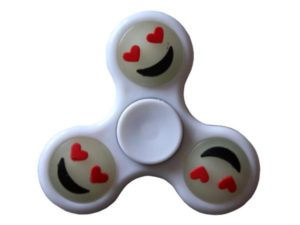 Fidget Spinner Toy - EMOJI HEART WHITE (GLOW IN THE DARK)