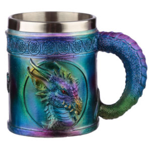 Collectable Metallic Rainbow Dragon Decorative Tankard