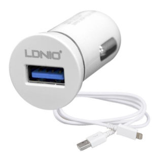 Car charger LDNIO DL-C12, 5V/2.1A, with 1 USB port, with cable for iphone 5/6 - 14322