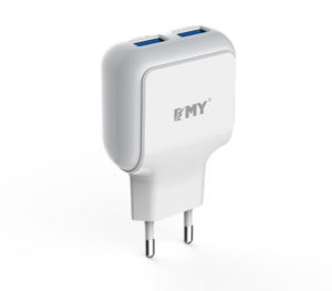 Network charger, EMY MY-220, 5V 2.4A, Universal , 2xUSB, without cable - 14402