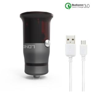Car socket charger, LDNIO C304Q, Quick Charge 3.0, With Micro USB cable - 14465