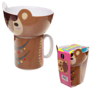 Children s New Bone China Mug and Bowl Set - Cute Llama