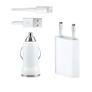 Set car charger and network charger No brand Travel 12/220v for Iphone 5/5S/5C/6/6S , with cable - 14264