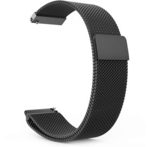 SENSO FOR SAMSUNG GEAR S3 CLASSIC / FRONTIER / MOTO 360 2nd GEN REPLACEMENT STEEL MAGNETIC STRAP bla