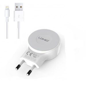 Network charger Ldnio A2269, 5V/2.1A with 2 port with cable for Iphone 5/6 - 14294
