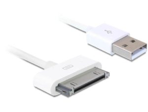 Data cable DeTech for iPhone 4/4s/Ipad,1m, White - 18159