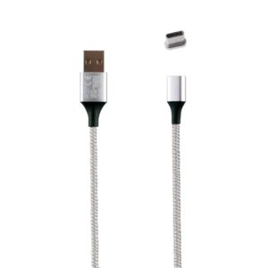 Καλώδιο Type C USB Φόρτισης-Data Magnetic Braided 3.5A QC 2.0 1m Ασημί NSP ( 16760 )