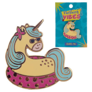 Novelty Vacation Unicorn Design Enamel Pin Badge
