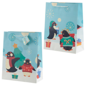 Penguins Large Christmas Gift Bag