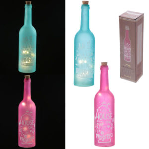 Decorative Matte LED Glass Bottle Light - Prosecco Slogans