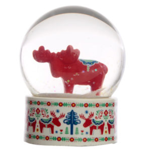 Collectable Scandi Moose Snow Globe Waterball
