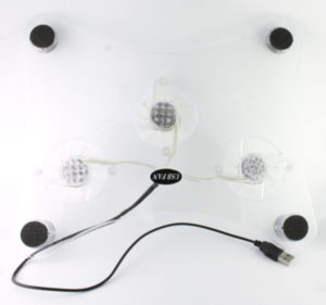 Cooler pad με 3 ανεμιστήρες 12″, Διαφανές, ΟΕΜ – 15002