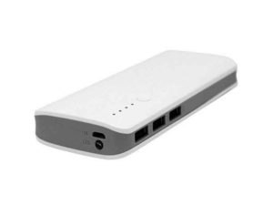 Powerbank 12000mAh with LED Torch and 3x USB (white)