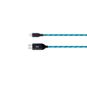 Καλώδιο 3A USB 2.0 σε Lightning Φόρτισης - Data 1m Μπλε Φωτιζόμενο Well USB/LIGHT-1BE03-WL ( 16850 )