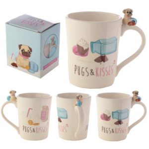 Ceramic Pug and Cookies Collectable Mug