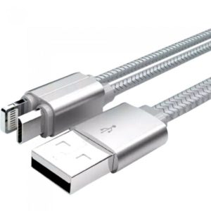 Data cable, LDNIO LC86, 2in1, Micro USB + Lightning (iPhone 5/6/7/SE), 1.0m, Silver, Gold - 14388