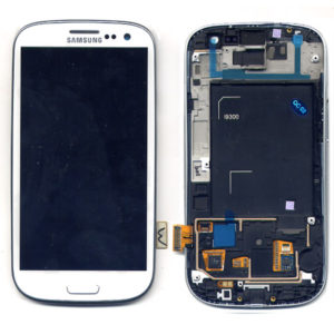 Οθονη Για Samsung i9300 Galaxy S3 Με Touch Τζαμι Ασπρο,Με Εμπρος Μερος Προσοψης Ασημι OR (GH97-13630B)