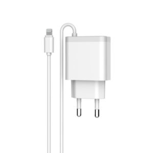 Network charger LDNIO A321, 5V 3.1A, 2xUSB, With cable for iPhone 5/6/7SE, White - 14742