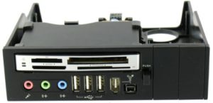 Panel 5.25 Black 64 in 1 - Cardreader USB Firewire Audio