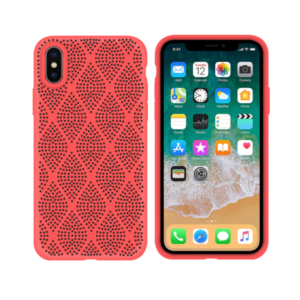 Silicone case No brand, For Apple iPhone X/XS, Grid, Pink - 51628