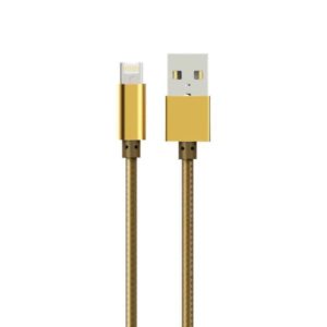 Data cable, LDNIO, 2in1, Micro USB + Lightning (iPhone 5/6/7), Braided, Gold - 14490