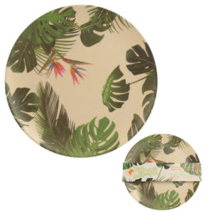 Bambootique Eco Friendly Cheese Plant Design Plate