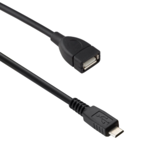 Cable DeTech USB F - USB Micro, 1m, Black - 18083