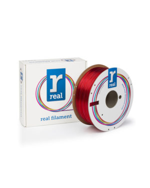 REAL PETG 3D Printer Filament - Translucent Red - spool of 1Kg - 1.75mm (REFPETGRED1000MM175)