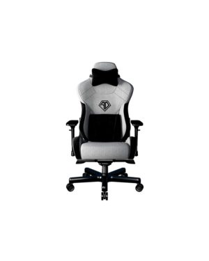 Anda Seat Gaming Chair T-PRO II Light Grey - Black Fabric with Alcantara Stripes