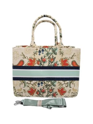 Γυναικεία υφασμάτινη τσάντα με floral σχέδιο