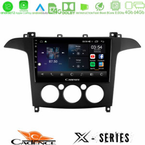 Cadence x Series Ford s-max 2006-2008 (Manual A/c) 8core Android12 4+64gb Navigation Multimedia Tablet 9 u-x-Fd408