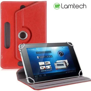 LAMTECH RED UNIVERSAL 10.1 -10.4 TABLET CASE WITH 360 ROTATION