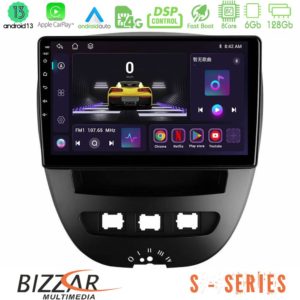 Bizzar s Series Toyota Aygo/citroen C1/peugeot 107 8core Android13 6+128gb Navigation Multimedia Tablet 10 u-s-Ty0866