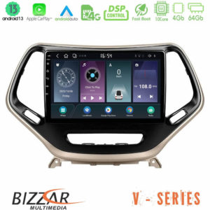 Bizzar v Series Jeep Cherokee 2014-2019 10core Android13 4+64gb Navigation Multimedia Tablet 9 u-v-Jp0077