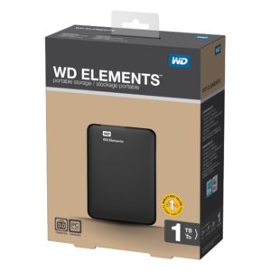 Western Digital Elements Portable 1TB USB 3.0 (Black 2.5) (WDBUZG0010BBK-WESN)