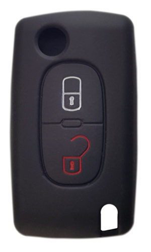 Θήκη κλειδιού για αυτοκίνητα Peugeot 2009-02, εύκαμπτη, μαύρη