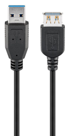 GOOBAY καλώδιο USB 3.0 σε USB (F) 93999, copper, 3m, μαύρο