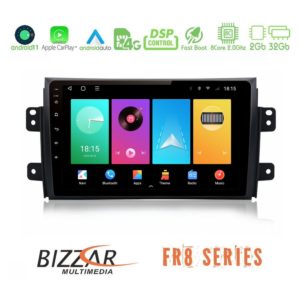 Bizzar fr8 Series Suzuki sx4 2006-2014 Fiat Sedici 2006-2014 8core Android13 2+32gb Navigation Multimedia Tablet 9 u-fr8-Sz0649
