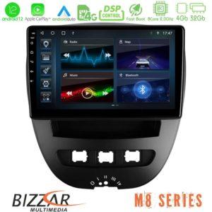 Bizzar m8 Series Toyota Aygo/citroen C1/peugeot 107 8core Android13 4+32gb Navigation Multimedia Tablet 10 u-m8-Ty0866