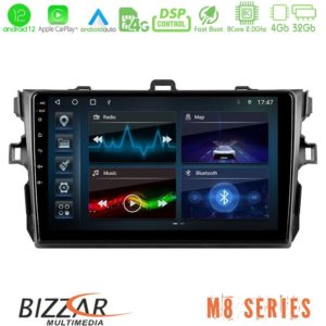 Bizzar m8 Series Toyota Corolla 2007-2012 8core Android13 4+32gb Navigation Multimedia Tablet 9 u-m8-Ty0502