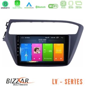 Bizzar lv Series Hyundai i20 4core Android 13 2+32gb Navigation Multimedia Tablet 9 u-lv-Hy0509