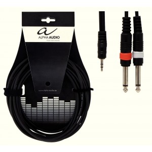 GEWA Basic Line Alpha Audio 3m 1x 3,5 mm stereo plug - 2 x 6,3 mm mono plug