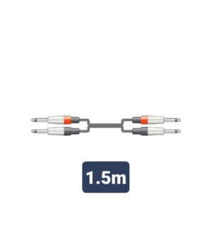 2M6J-J150 Καλώδιο Ήχου 2 x 6.3mm Mono Jack Plugs - 2 x 6.3mm Mono Jack Plugs 1m (Τεμάχιο)