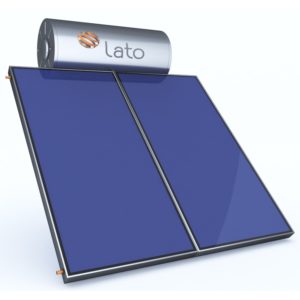 Lato ηλιακός θερμοσίφωνας 150L 3m² glass διπλής ενέργειας με επιλεκτικό συλλέκτη και βάση