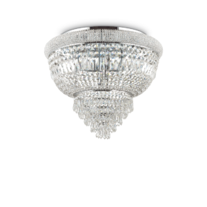 Φωτιστικό οροφής χρωμέ με κρύσταλλα 230V 6xE14 DUBAI PL6 CROMO 207186 IDEAL LUX