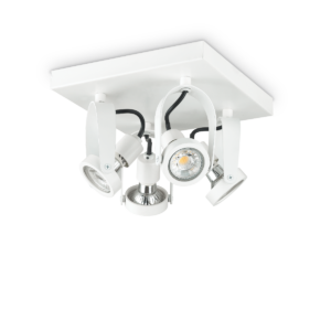 Φωτιστικό οροφής λευκό 230V 4xGU10 GLIM COMPACT PL4 SQUARE BIANCO 229614 IDEAL LUX